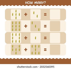 How many cartoon corn. Counting game. Educational game for pre shool years kids and toddlers