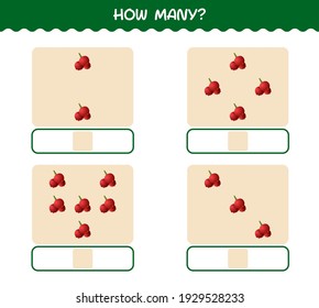 How many cartoon cranberry. Counting game. Educational game for pre shool years kids and toddlers