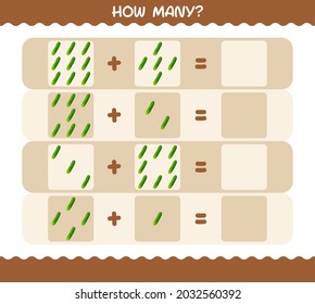 How many cartoon cucumber. Counting game. Educational game for pre shool years kids and toddlers