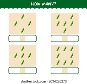 How many cartoon cucumber. Counting game. Educational game for pre shool years kids and toddlers