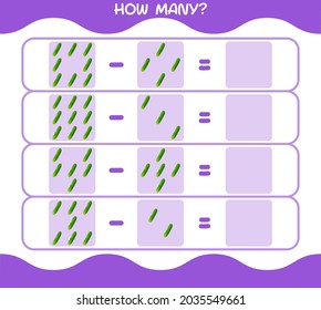 How many cartoon cucumber. Counting game. Educational game for pre school years kids and toddlers