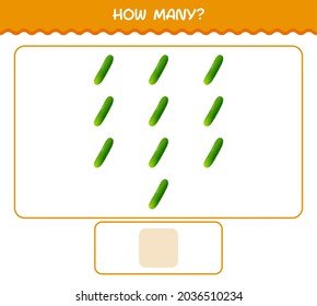 How many cartoon cucumber. Counting game. Educational game for pre shool years kids and toddlers