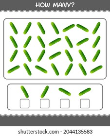 How many cartoon cucumber. Counting game. Educational game for pre shool years kids and toddlers