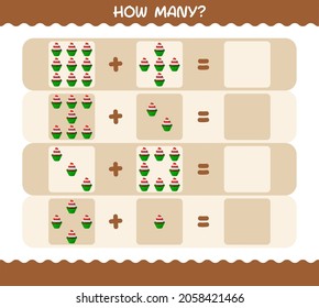 How many cartoon cupcake. Counting game. Educational game for pre shool years kids and toddlers