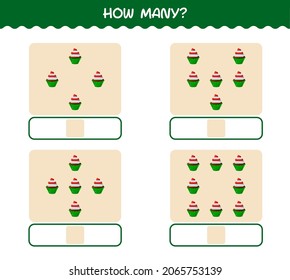 How many cartoon cupcake. Counting game. Educational game for pre shool years kids and toddlers