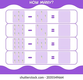 How many cartoon daikon. Counting game. Educational game for pre school years kids and toddlers