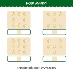 How many cartoon durian. Counting game. Educational game for pre shool years kids and toddlers