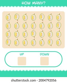 How many cartoon durian. Counting game. Educational game for pre shool years kids and toddlers