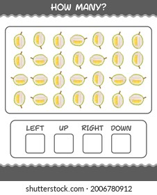 How many cartoon durian. Counting game. Educational game for pre shool years kids and toddlers