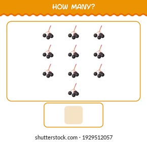 ¿Cuántas caricaturas de elderberry? Juego de conteo. Juego educativo para niños y niños en edad preescolar