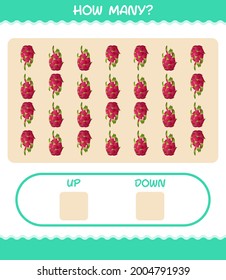 How many cartoon fruits. Counting game. Educational game for pre shool years kids and toddlers