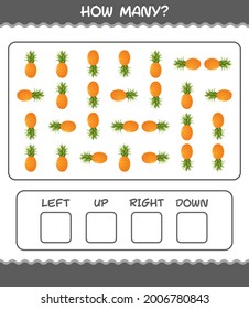 How many cartoon fruits. Counting game. Educational game for pre shool years kids and toddlers