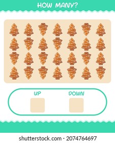 How many cartoon gingerbread cookie . Counting game. Educational game for pre shool years kids and toddlers