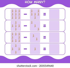 How many cartoon ginseng. Counting game. Educational game for pre school years kids and toddlers