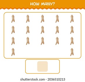How many cartoon ginseng. Counting game. Educational game for pre shool years kids and toddlers
