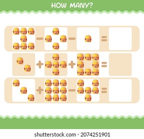 How many cartoon girls. Counting game. Educational game for pre shool years kids and toddlers