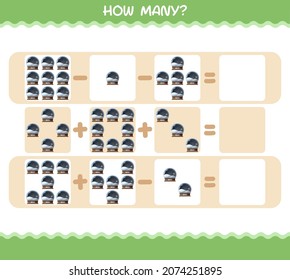 How many cartoon glass snow ball. Counting game. Educational game for pre shool years kids and toddlers