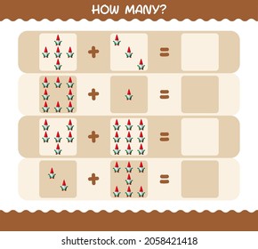 How many cartoon gnome. Counting game. Educational game for pre shool years kids and toddlers