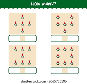 How many cartoon gnome. Counting game. Educational game for pre shool years kids and toddlers