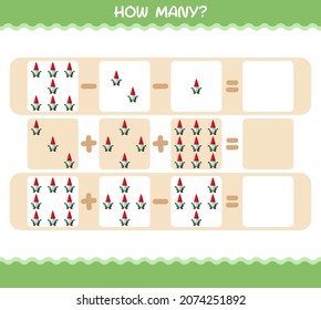 How many cartoon gnome. Counting game. Educational game for pre shool years kids and toddlers