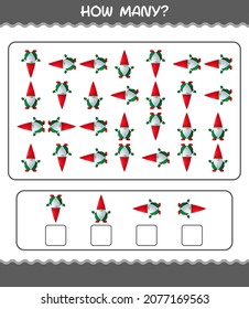How many cartoon gnome. Counting game. Educational game for pre shool years kids and toddlers