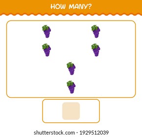 How many cartoon grape. Counting game. Educational game for pre shool years kids and toddlers