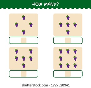 Cuántas uvas de dibujos animados. Juego de conteo. Juego educativo para niños y niños en edad preescolar