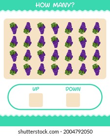 How many cartoon grape. Counting game. Educational game for pre shool years kids and toddlers
