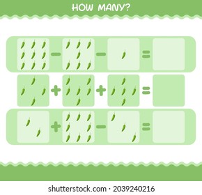 How many cartoon green chilli. Counting game. Educational game for pre shool years kids and toddlers
