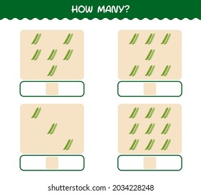 How many cartoon green pea. Counting game. Educational game for pre shool years kids and toddlers