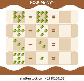 How many cartoon guava. Counting game. Educational game for pre shool years kids and toddlers