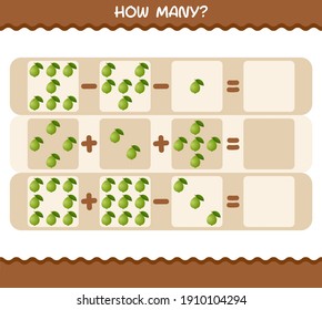 How many cartoon guava. Counting game. Educational game for pre shool years kids and toddlers