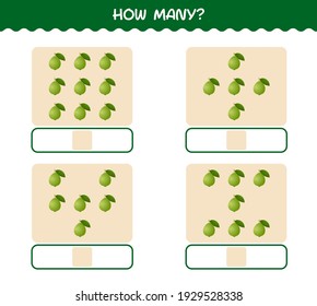 How many cartoon guava. Counting game. Educational game for pre shool years kids and toddlers