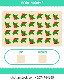 How many cartoon holly berry. Counting game. Educational game for pre shool years kids and toddlers