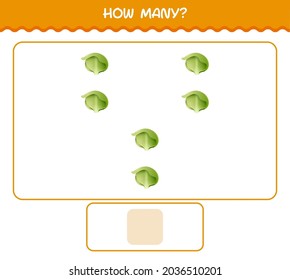 How many cartoon iceberg lettuce. Counting game. Educational game for pre shool years kids and toddlers
