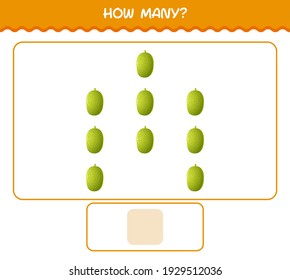 How many cartoon jackfruit. Counting game. Educational game for pre shool years kids and toddlers