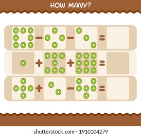 How many cartoon kiwi. Counting game. Educational game for pre shool years kids and toddlers