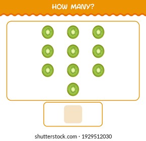 How many cartoon kiwi. Counting game. Educational game for pre shool years kids and toddlers