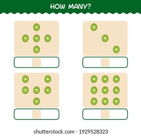 How many cartoon kiwi. Counting game. Educational game for pre shool years kids and toddlers