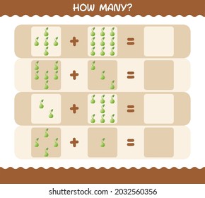 How many cartoon kohlrabi. Counting game. Educational game for pre shool years kids and toddlers