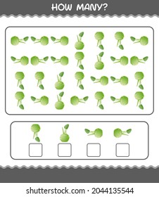 How many cartoon kohlrabi. Counting game. Educational game for pre shool years kids and toddlers