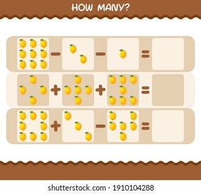 How many cartoon lemon. Counting game. Educational game for pre shool years kids and toddlers