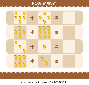 How many cartoon lemon. Counting game. Educational game for pre shool years kids and toddlers