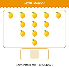 How many cartoon lemon. Counting game. Educational game for pre shool years kids and toddlers