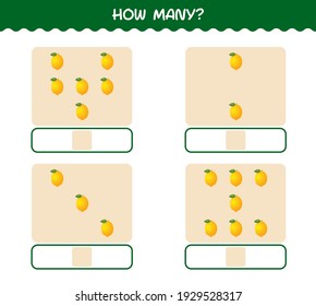 How many cartoon lemon. Counting game. Educational game for pre shool years kids and toddlers