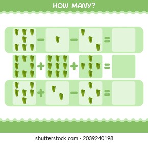How many cartoon lettuce. Counting game. Educational game for pre shool years kids and toddlers