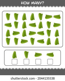 How many cartoon lettuce. Counting game. Educational game for pre shool years kids and toddlers