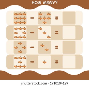 How many cartoon loquat. Counting game. Educational game for pre shool years kids and toddlers