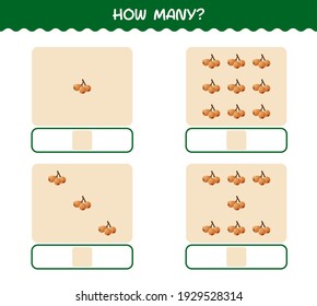 How many cartoon loquat. Counting game. Educational game for pre shool years kids and toddlers