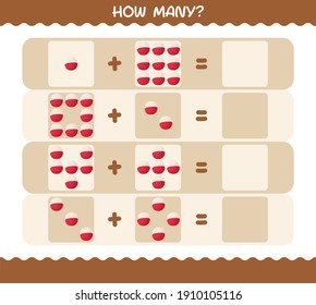 ¿Cuántos linchamientos de dibujos animados? Juego de conteo. Juego educativo para niños y niños en edad preescolar